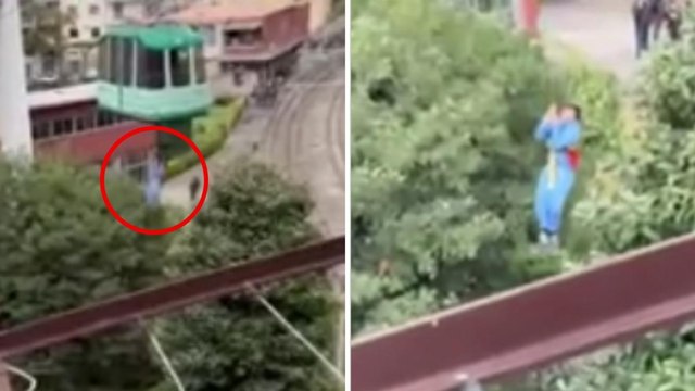 I passeggeri della funivia del Faito vengono portati giù sospesi a mezz'aria: il video delle operazioni di salvataggio