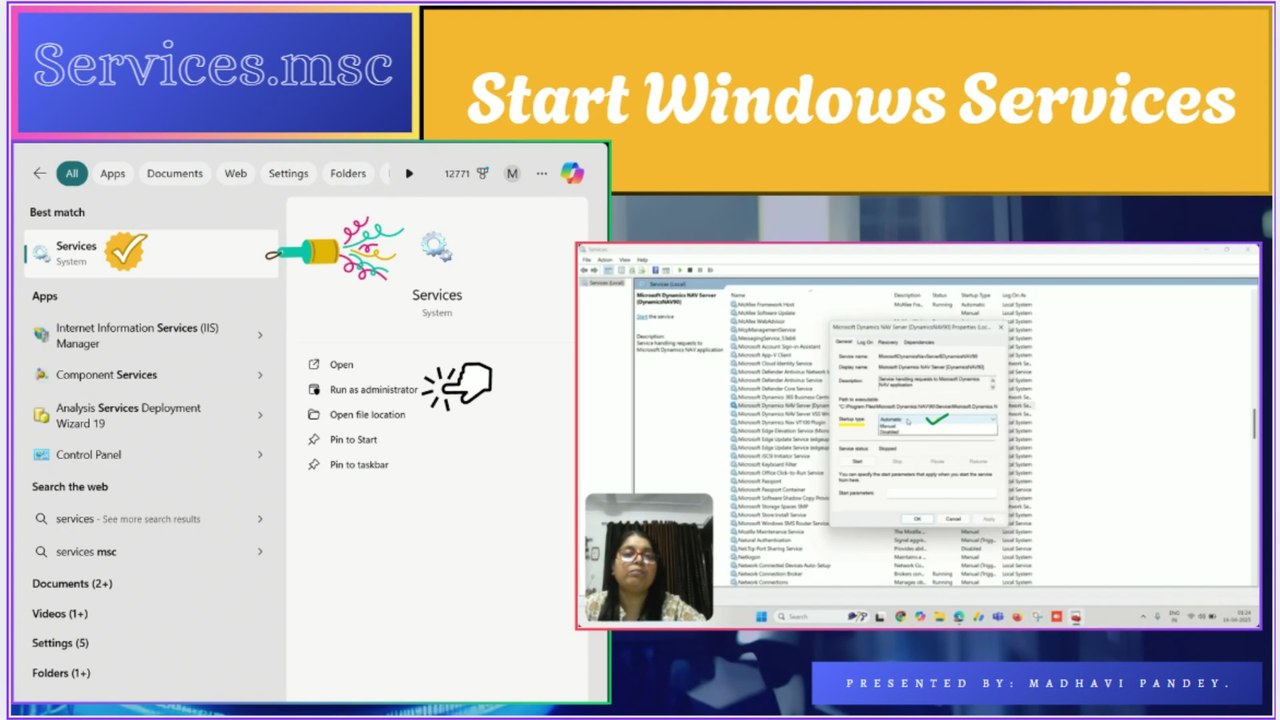 Start | Stop | Restart Windows Services #installedProgram #windows #services #microsoft #dynamics365