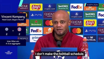 Kompany bemoans congested schedule as Bayern crash out of Champions League