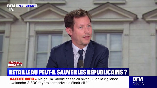 Présidence de LR: Si je soutiens Bruno Retailleau, c'est parce que je crois qu'il veut rassembler , affirme François-Xavier Bellamy (LR)