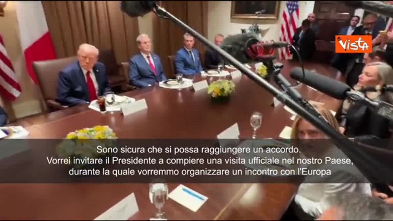 Meloni alla Casa Bianca: «Certa che troveremo accordo. Qui per invitare Trump in Italia»