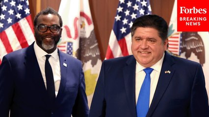 Gov. JB Pritzker And Chicago Mayor Brandon Johnson Highlight Gun Violence Reduction Efforts