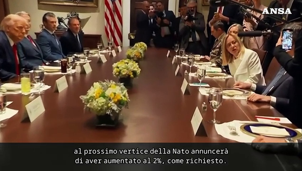 Washington, Meloni: "L'Italia annuncera' alla Nato il 2% per le spese militari"