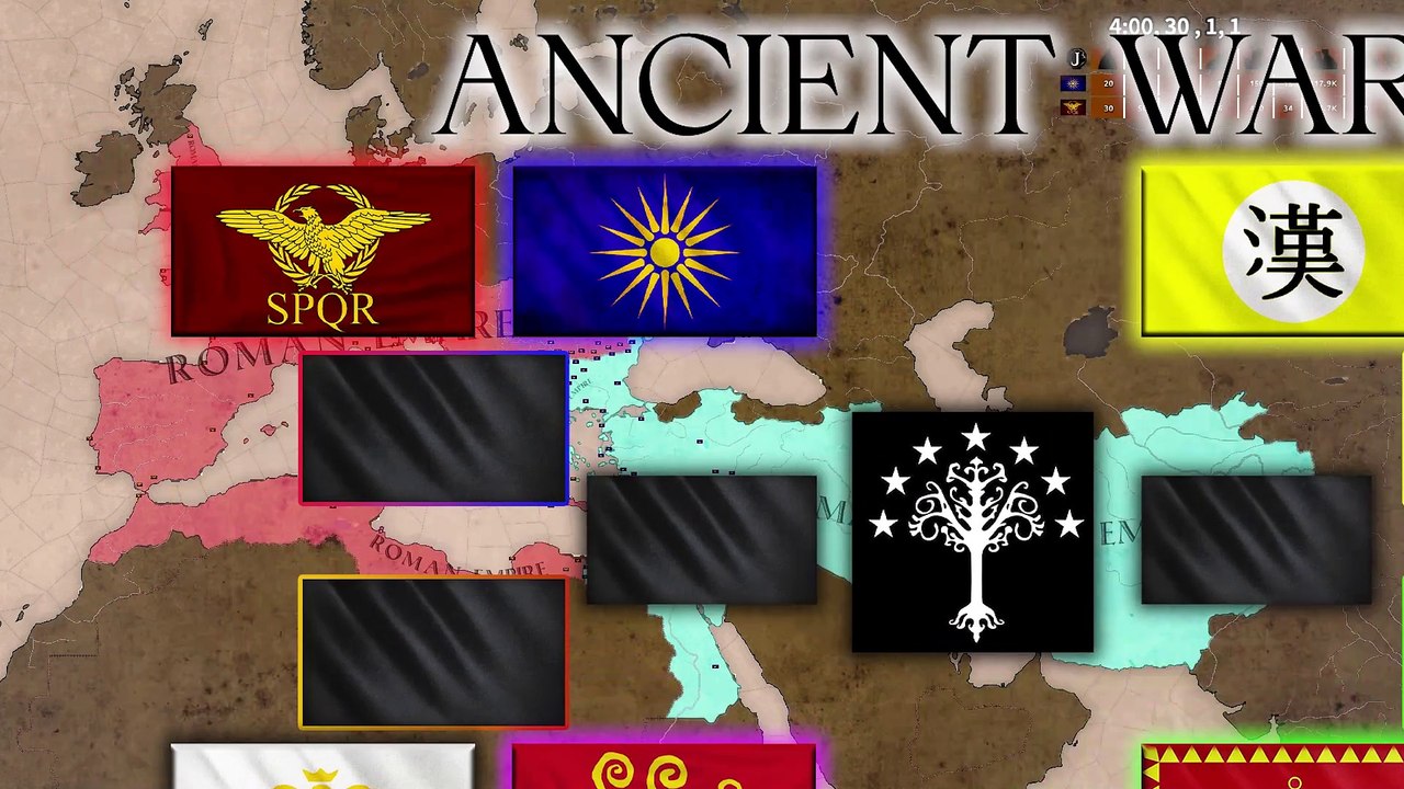 Ancient Wars I - Roman Empire Vs Macedonian Empire Hoi4 Timelapse
