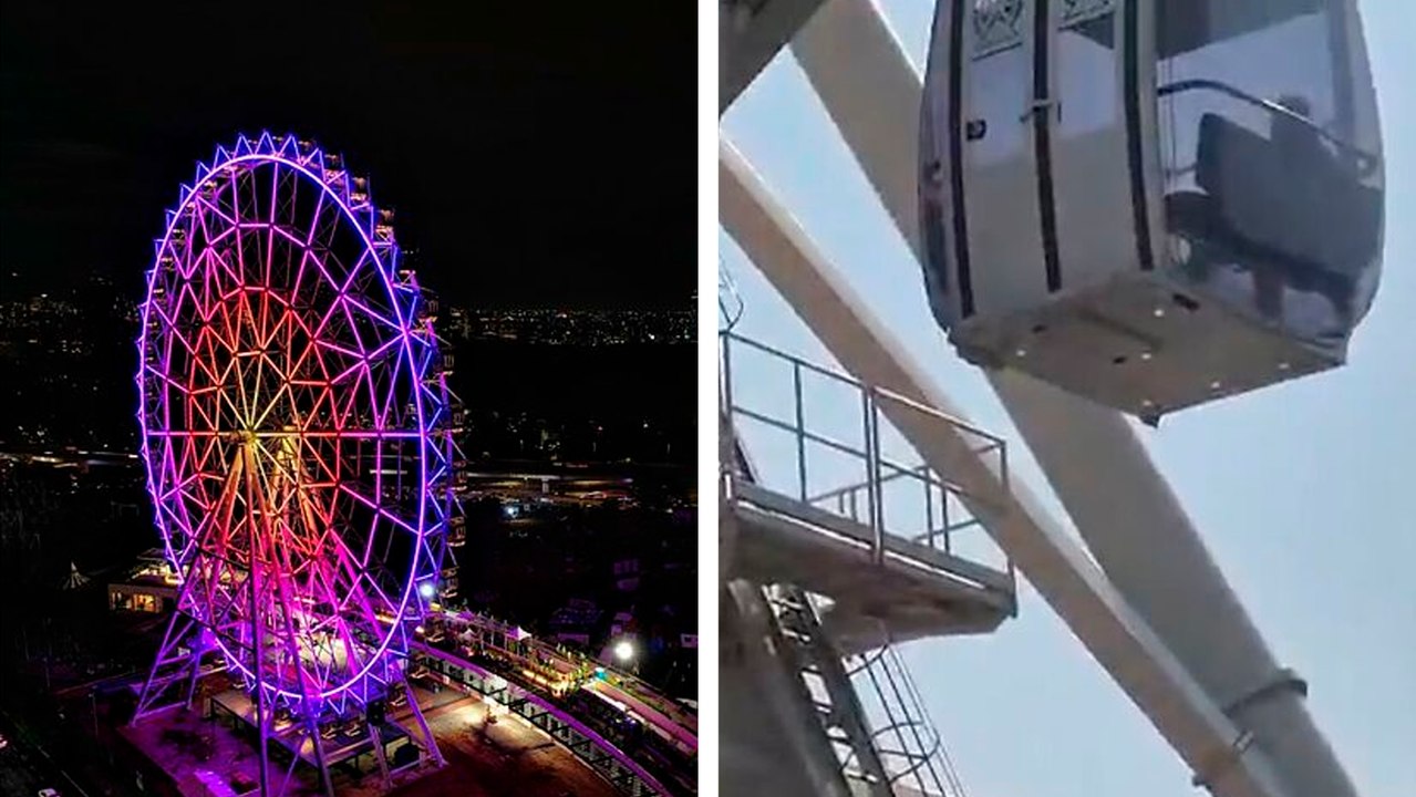 CDMX: Fallas técnicas en la rueda de la fortuna del Parque Aztlán deja a usuarios suspendidos en el aire