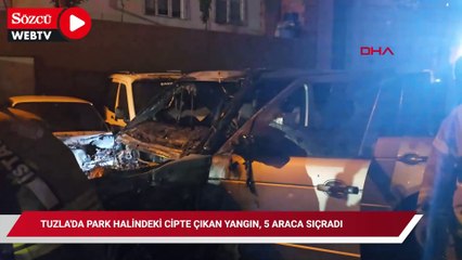 Tuzla'da park halindeki cipte çıkan yangın, 5 araca sıçradı