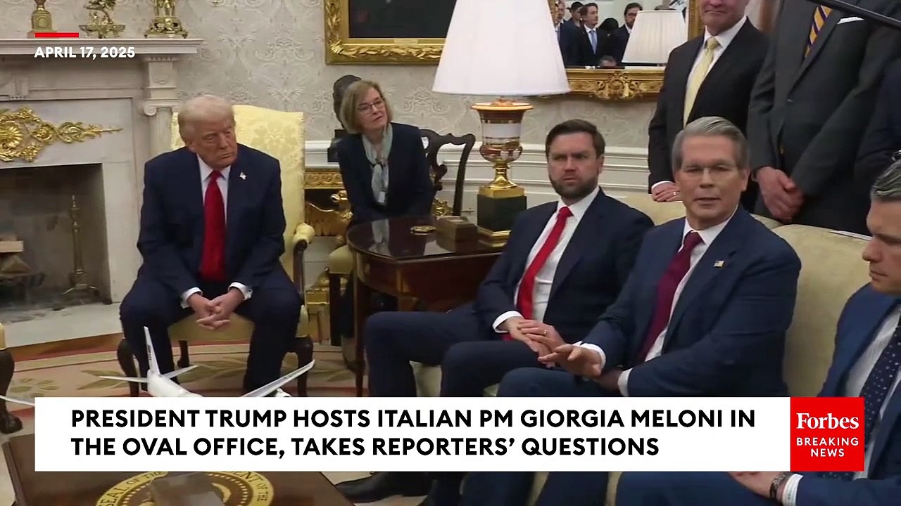 BREAKING NEWS- Trump Takes Questions After Question During Oval Office Meeting With Italy's Meloni