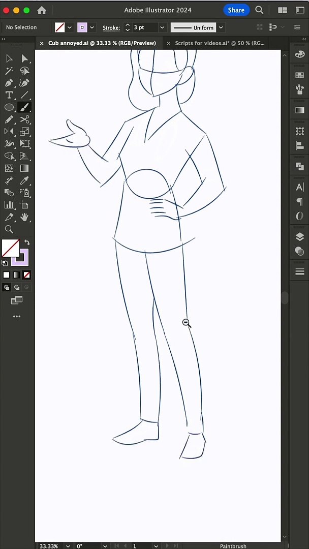 ⁣Character design for animation | Character design process | character design in illustrator | Female