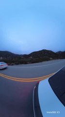 Car Loses Balance and Stop By Roadside