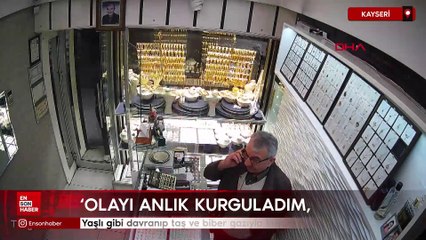Kayseri'de yaşlı gibi davranıp taş ve biber gazıyla kuyumcu soymaya kalktı