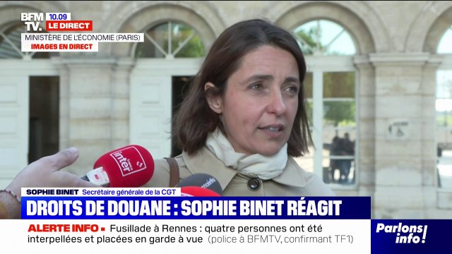 Droits de douane américains: Sophie Binet (CGT) annonce la mise en place d'une cellule de crise avec des réunions hebdomadaires à Bercy