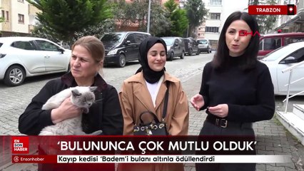 Trabzon'da kayıp kedisi ‘Badem’i bulanı altınla ödüllendirdi