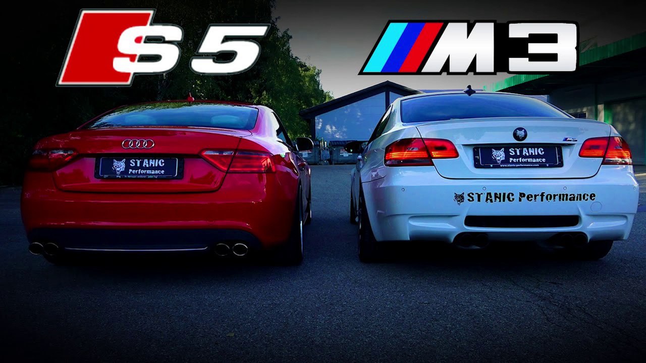 Audi S5 vs BMW M3 E92 V8 Sound Battle S5 Capristo vs M3 HMS STANIC PERFORMANCE