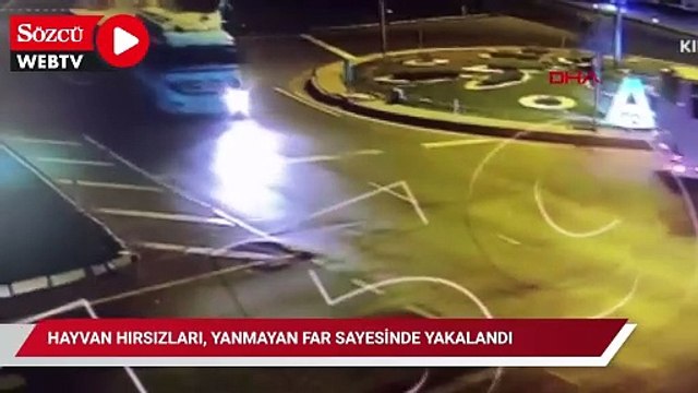 Hayvan hırsızları, yanmayan far sayesinde yakalandı