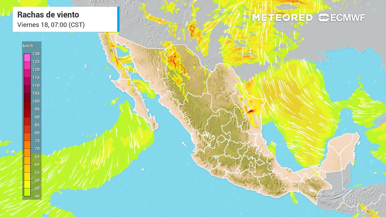 Se estiman vientos intensos con rachas de hasta 100 km/h y posibles tornados al Norte de México
