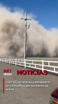 Una intensa tormenta de arena se registró en el estado de Chihuahua, provocando la suspensión temporal de operaciones en el aeropuerto local y el cierre de varias carreteras por motivos de seguridad.