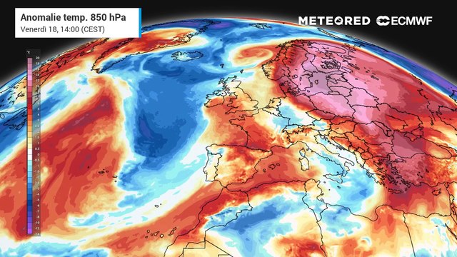 Sabato 19 aprile: anomalie temperature in Europa
