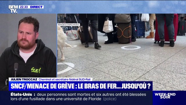 Julien Troccaz du syndicat Sud Rail explique les revendications en vue de la grève à la SNCF du pont du 8 mai