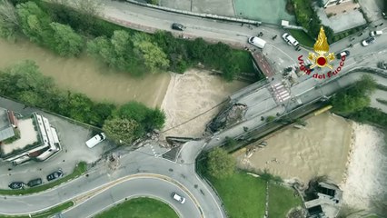 Veneto - Maltempo:  il ponte dei Nori a Valdagno (18.04.25)