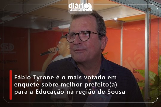 Fábio Tyrone é o mais votado em enquete sobre melhor prefeito(a) para a Educação na região de Sousa
