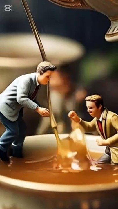 Tiny Men Host a Magical Tea Party | AI Animated Miniature World"