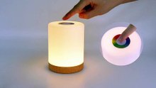 1001 wood color nursery night light dimmable touch control