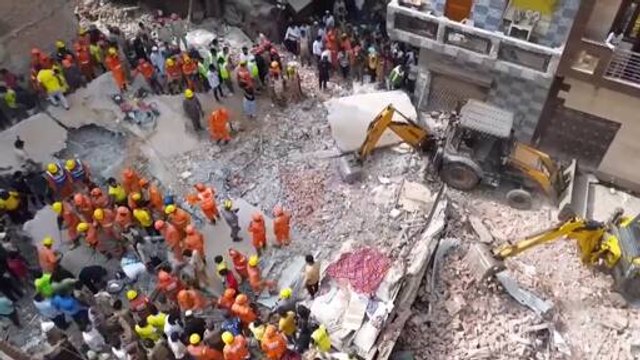 Drone Visuals of Delhi’s Mustafabad Building Collapse Site | 4 Dead; Rescue Ops Underway