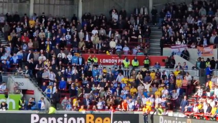 Watch as travelling Brighton fans celebrate Danny Welbeck goal at Brentford