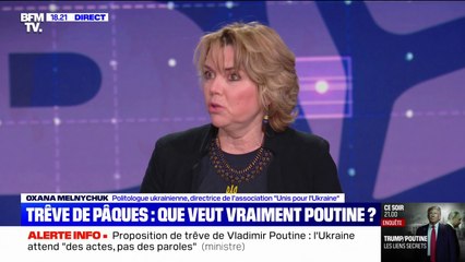Cessez-le-feu ordonné par le président russe: "On n'a aucune confiance en Poutine", dit Oxana Melnychuk, politologue ukrainienne