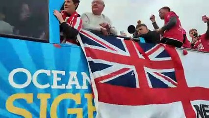 Many fans gathered at Chester Road dueing Newquay AFCs open top bus parade