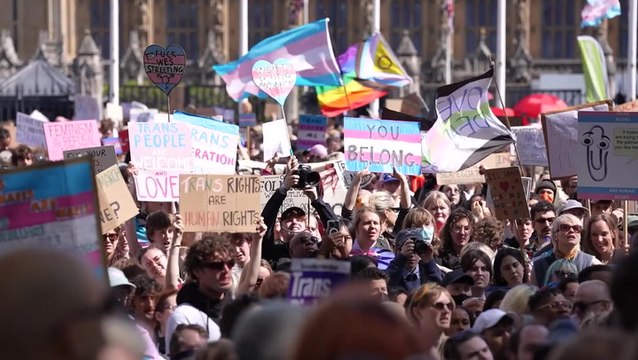 Watch thousands of trans rights protesters rally in London against Supreme Court decision