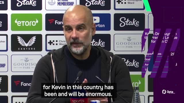 Guardiola pleased with appreciation for departing De Bruyne