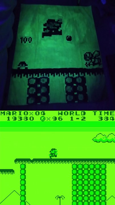 Super Mario Land Blacklight Tapestry