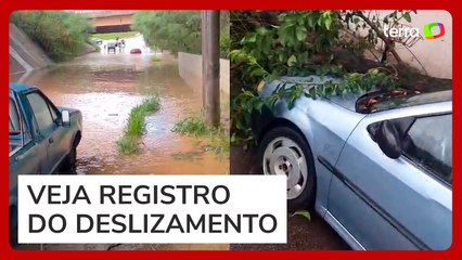Deslizamento e queda de árvores são registrados após chuva no interior de SP