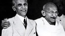 Muhammad Ali Jinnah and Gandhi together laughing