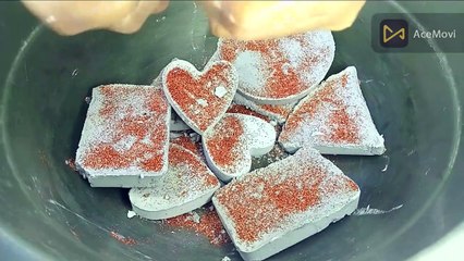 Glittery Two Tone Hearts & Drums | Gym Chalk | ASMR | Crunchy | Please Subscribe💕