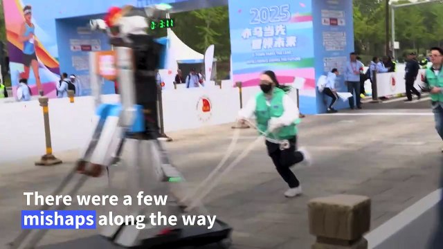 Robots compete with humans in world's first humanoid half-marathon