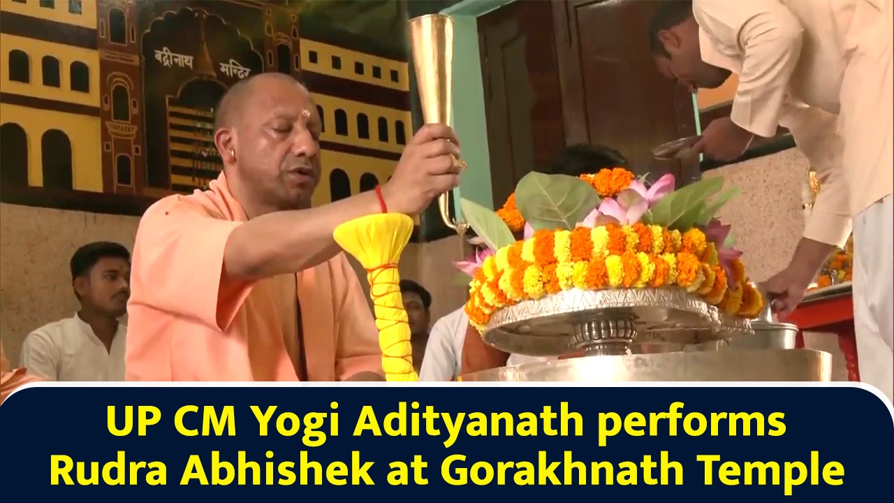 UP CM Yogi Adityanath performs Rudra Abhishek at Gorakhnath Temple
