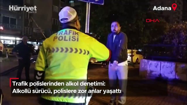Trafik polislerinden alkol denetimi: Alkollü sürücü, polislere zor anlar yaşattı