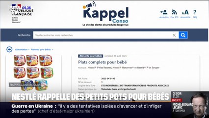 Rappels de produits: Nestlé rappelle des petits pots pour bébés