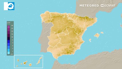 Precipitación acumulada prevista por el modelo europeo para los próximos días.