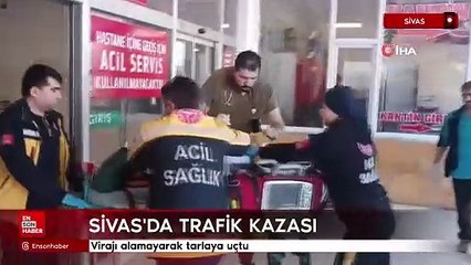 Sivas'ta kontrolden çıkan araç peş peşe taklalar attı