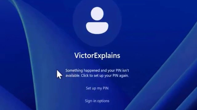 How do I bypass something happened and your PIN isn't available in Windows 110