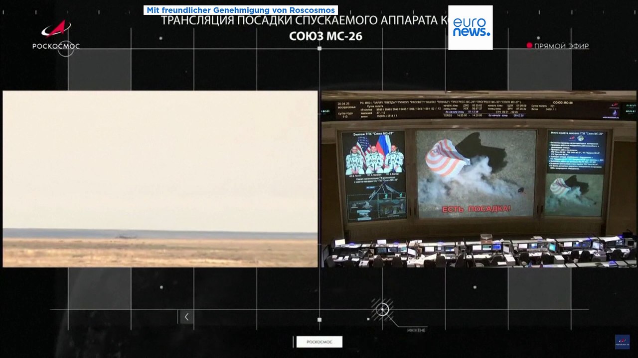 Sojus MS-26 mit 3 Mann der ISS-Expedition 72 zu Ostern in Kasachstan gelandet