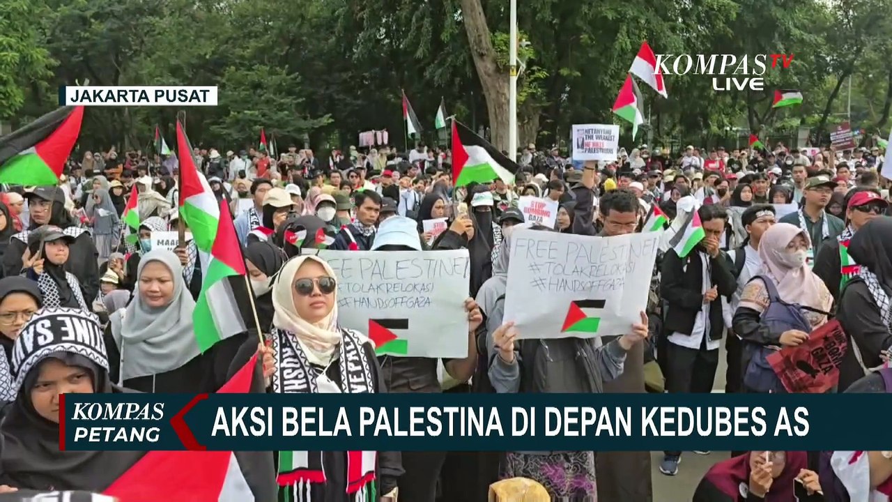 Aksi Bela Palestina di Depan Kedubes AS, Massa Desak Hentikan Serangan ke Gaza