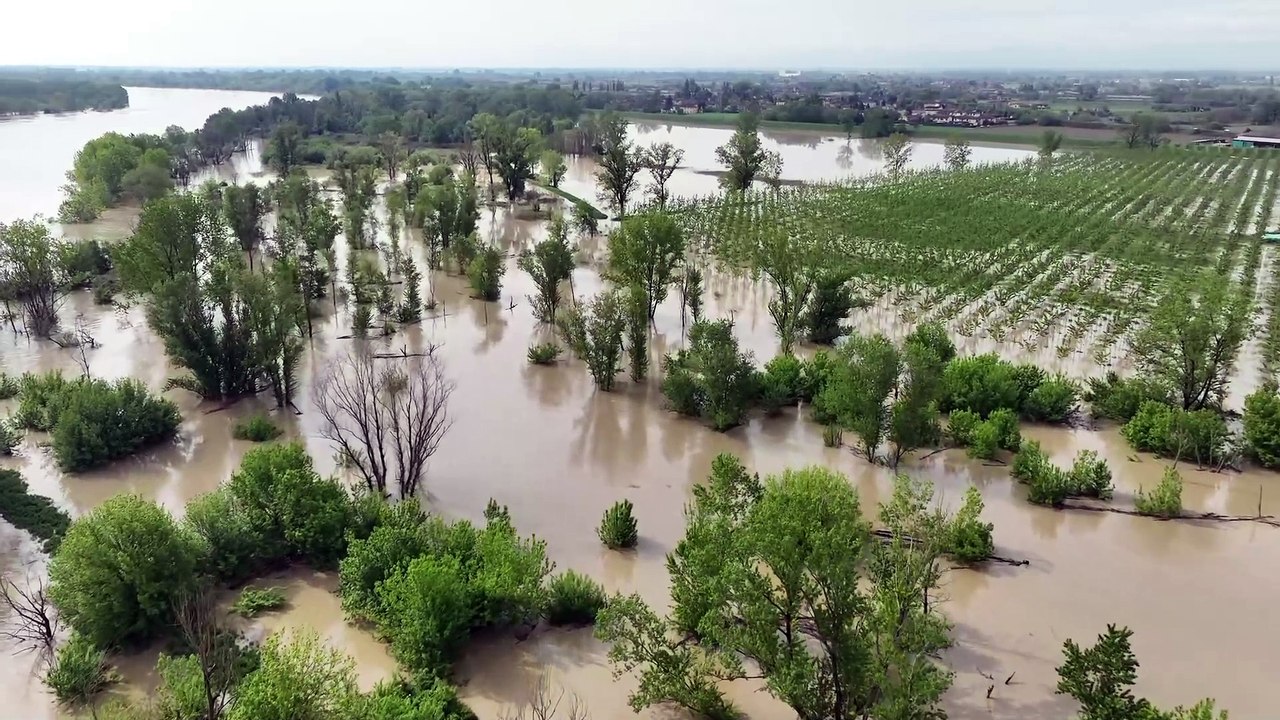 Cremona, la piena del Po: le immagini dal drone