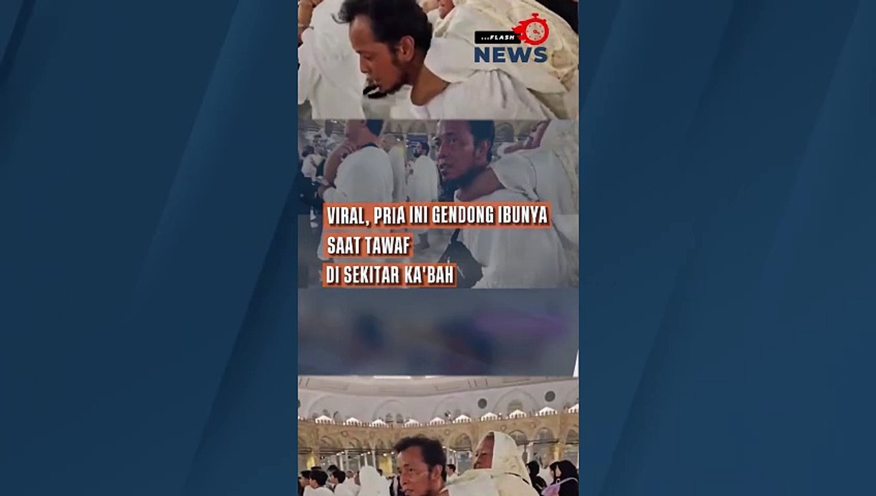 Seorang Pria Gendong Ibunya Saat Tawaf di Sekitar Ka'bah, Mengharukan!
