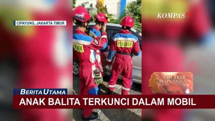 Dramatis! Momen Evakuasi Balita Terkunci di Mobil di Cipayung