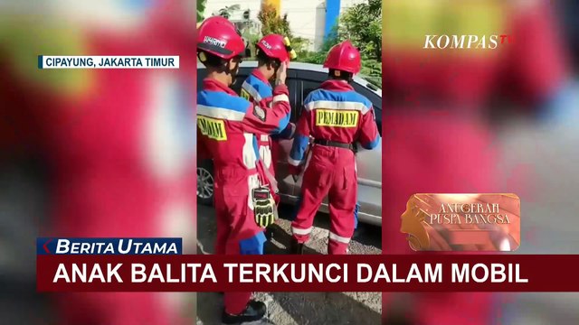 Dramatis! Momen Evakuasi Balita Terkunci di Mobil di Cipayung