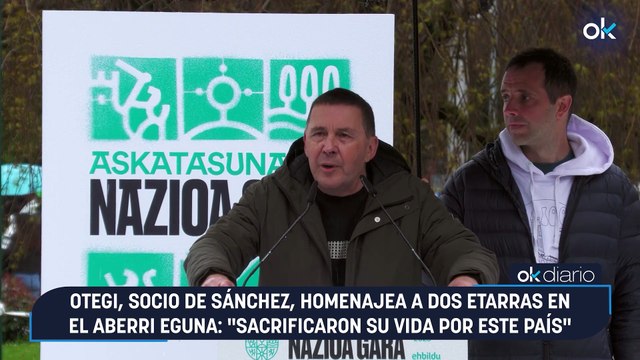 Otegi, socio de Sánchez, homenajea a dos etarras en el Aberri Eguna: Sacrificaron su vida por este país